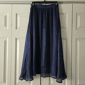 SHEIN Women's Navy Stretchy Waistband Lined Maxi Skirt Size M
